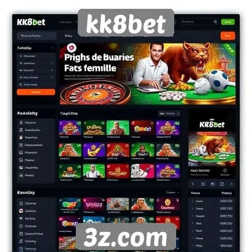 Interface amigável do site kk8bet